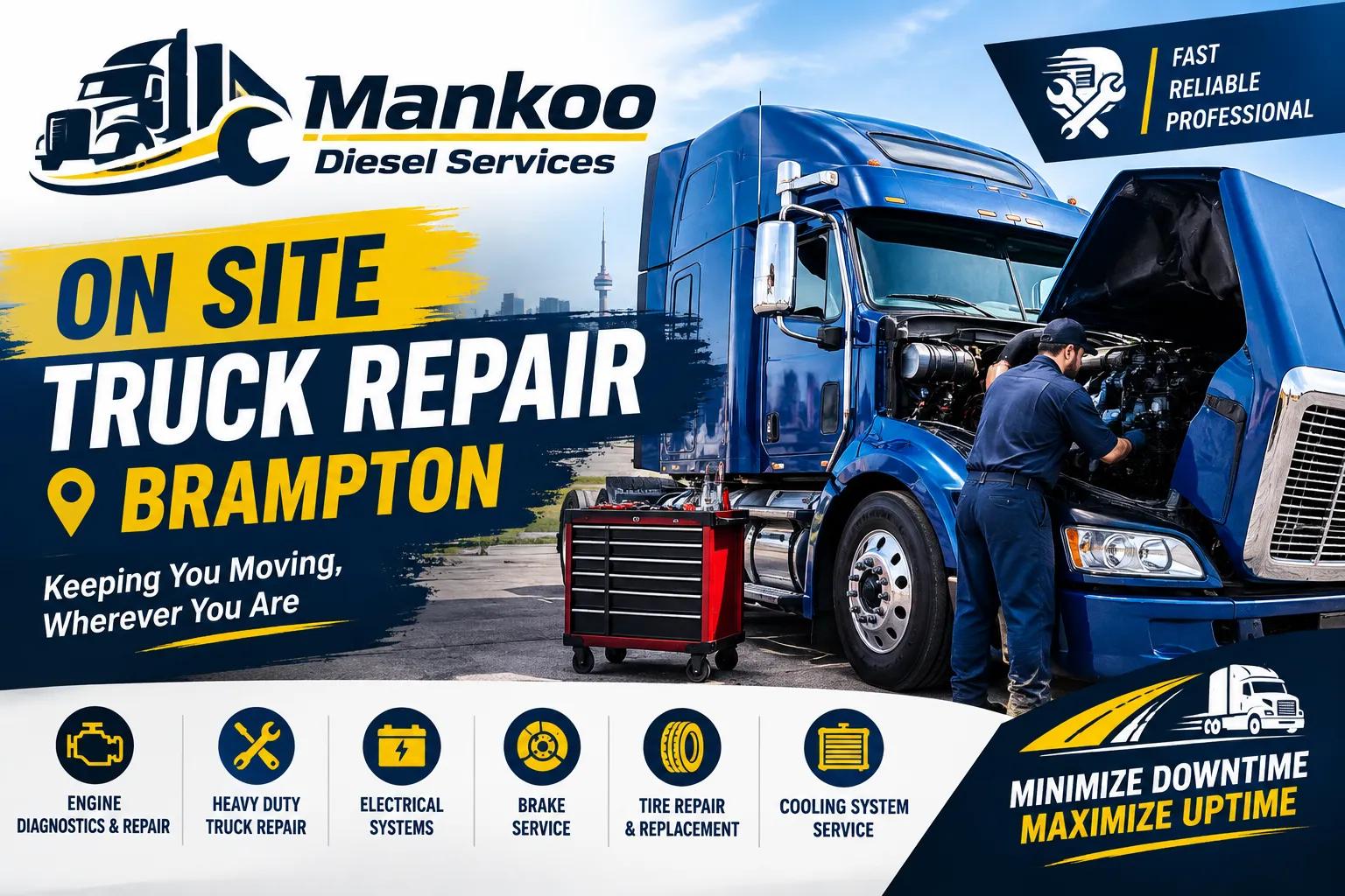 Expert On-Site Truck Repair Solutions Available in Brampton